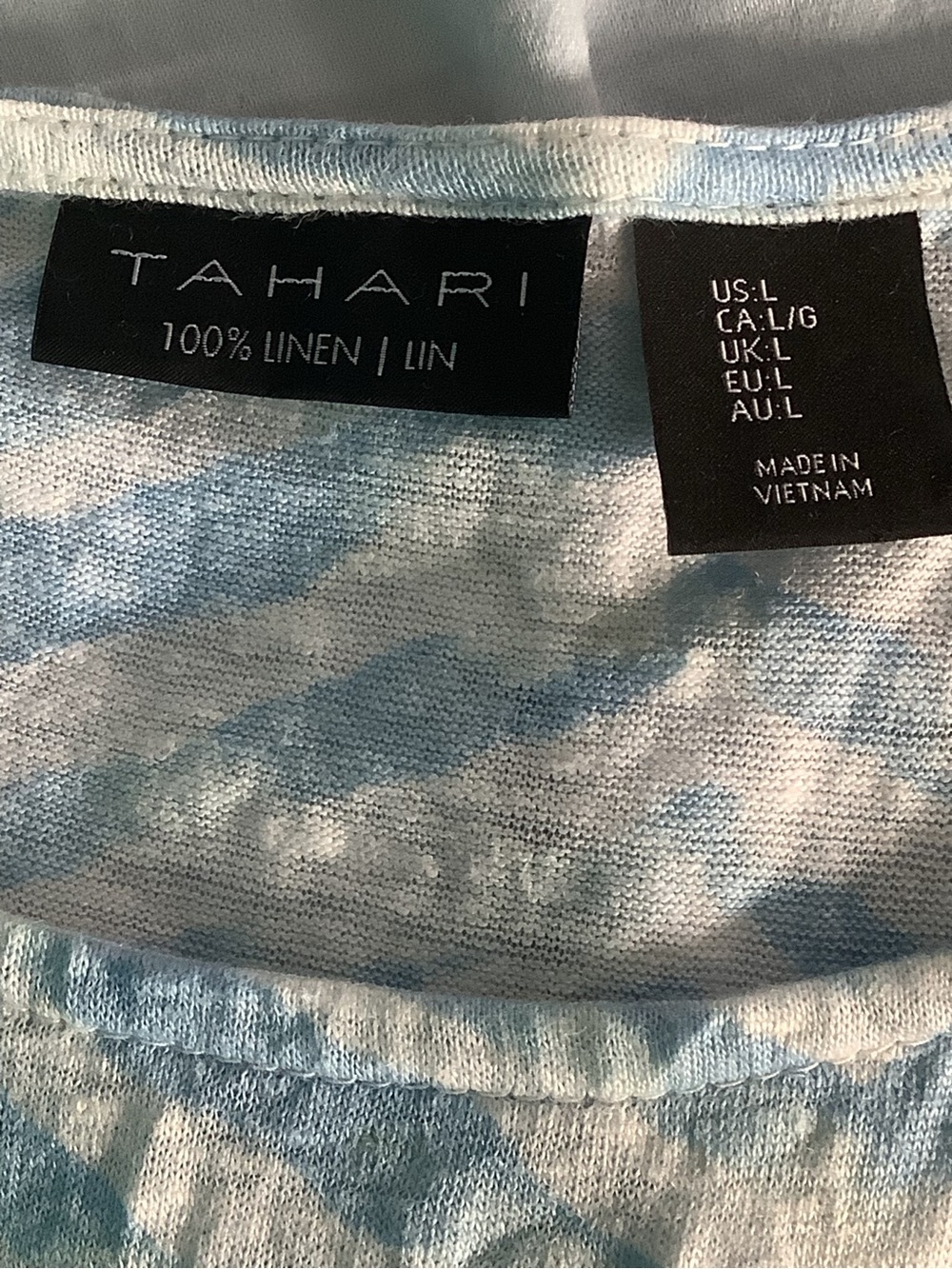 Tahari Light Blue Zebra-Print Short Sleeve Tee - Picture 5 of 5